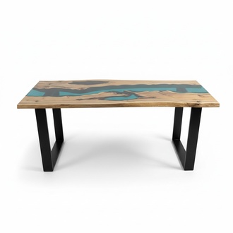 epoxy resin brackets real solid wood furniture waterfall Sidebaird table 200x40