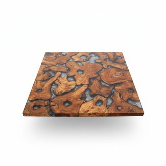 epoxy resin dining table real solid wood furniture waterfall epoxy table 100x100