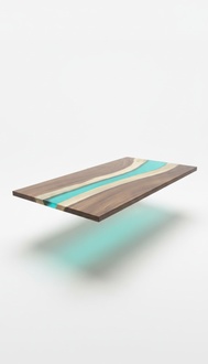 Epoxy resin dining table real solid wood furniture waterfall epoxy table 240x100 New