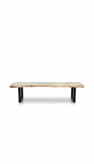 epoxy resin dining table real wood solid furniture waterfall epoxy table 250x60cm