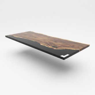 Epoxy Resin Dining Table Real Solid Wood Furniture Waterfall Epoxy Table 265x100 New
