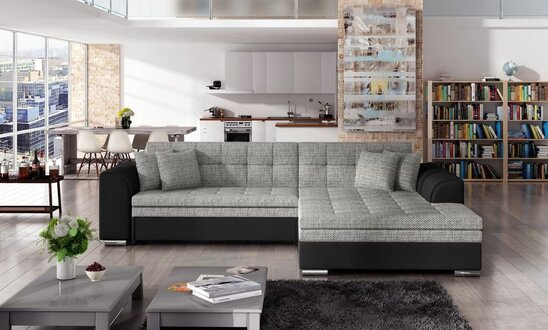 Corner sofa sofa couch upholstery living area textile corner sofas set L shape new On Stock