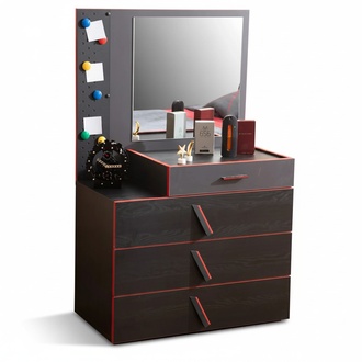 Exclusive black-red chest of drawers designer children\'s room wooden console mirror