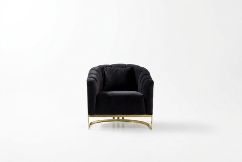 Exclusive Armchair Luxury Black Elements Stainless Steel Lounge Club Furniture