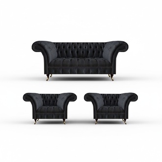 Exclusive Chesterfield Set Modern Sofa Set Designer 3-Seater Armchair