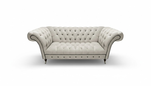 Exclusive Chesterfield White Couch Designer Two-Seater Living Room Sofa