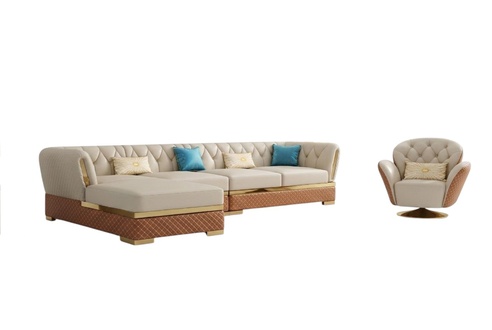 Exclusive corner sofa furniture living room couch upholstery luxury sofa corner set + armchairs