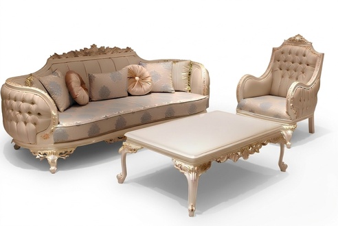 Exclusive Cosy Living Room 3 Seater Sofa Modern 2x Armchair Design