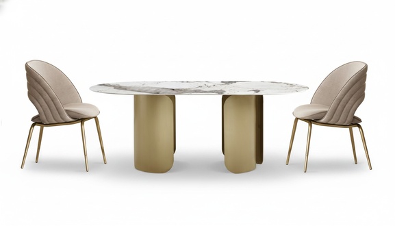 Exclusive dining room set consists of 5 pieces. Dining table + 4x chairs luxury complete