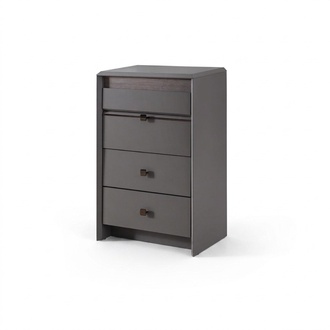 Exclusive Gray Chest of Drawers Luxurious 4x Drawers Bedroom Wooden Furniture