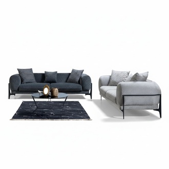 Exclusive upholstered sofas designer 3-seater modern gray living room couch