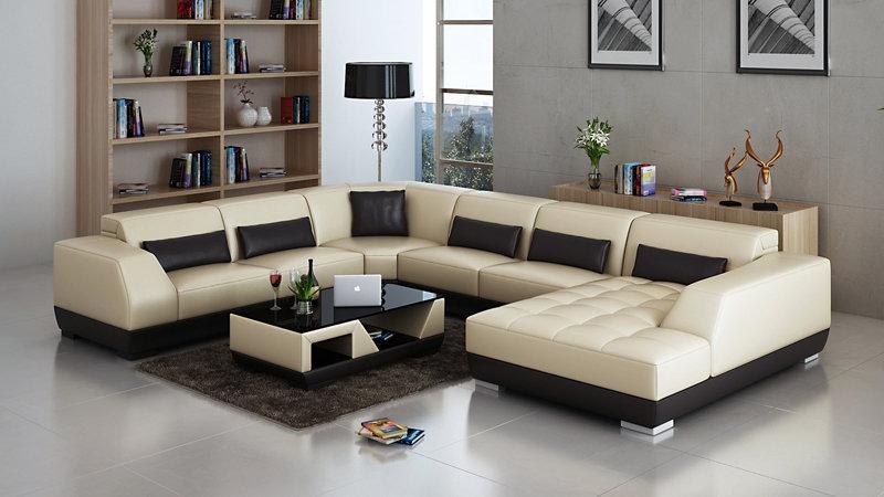 Leather Sofa Living Area Corner Sofa Corner Set Design Modern Sofa G8024
