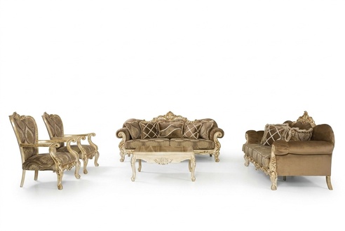 Exclusive sofa set brown couch baroque rococo table 5-piece sofa