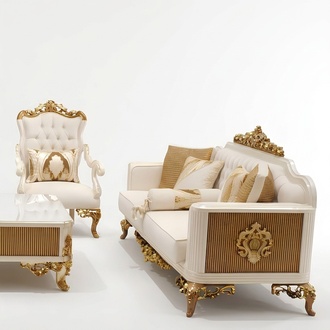 Exquisite Living Room Sofa Set 2x Armchair Set Luxury Set