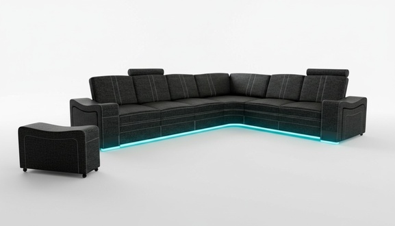 Fabric couch sofa corner living area textile upholstery corner sofa custom-made USB