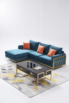 Fabric modern couch living area textile sofa sofa set sofa L-shape coffee table !