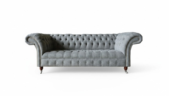 Fabric Sofa Couch Upholstery Set 3 Seater Couches Sofas Chesterfield Grey Velvet