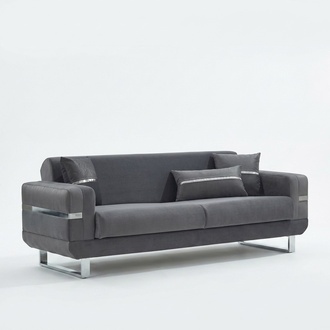 Fabric sofa, upholstered sofa, three-seater, gray luxury couch, 3-seater sofas.