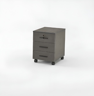 Gray Filing Cabinet Solid Color Modern Design for Office with Drawers