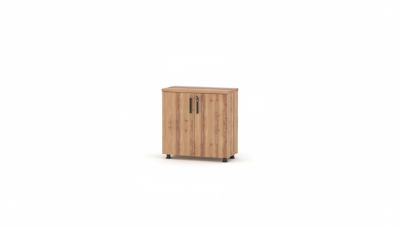 Rectangular filing cabinet with two doors, brown, solid color, for the study.