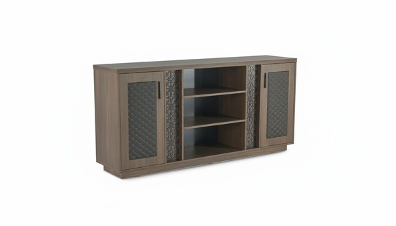 Brown Black File Cabinet Sideboard Modern Two-Tone Modern Design