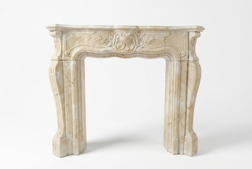 Fireplace Stove Cowling Border Marble Style Decoration Baroque Classic Fireplaces