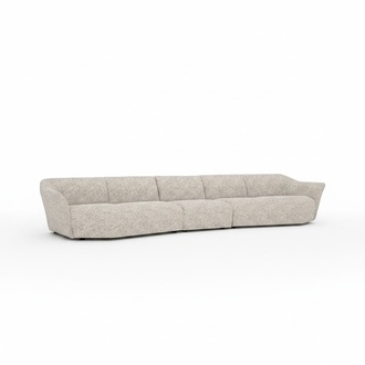 Five Seater Sofa Couch 440cm Living Room White Furnishing Textile Upholstery