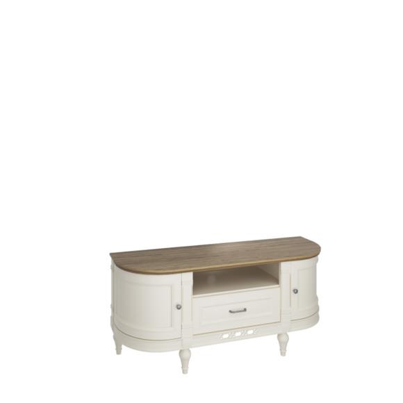 Classic style real wooden TV lowboard with shelves, sliding drawers & swing doors model - FL-RTV