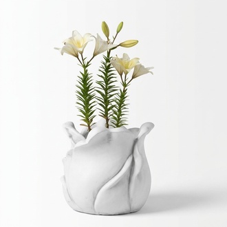 Flower Basket Flowers Vase Vessel Garden Terrace Decoration Statue Figures S104066