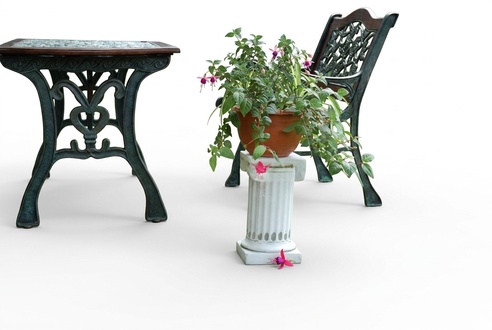 Flowers Column Stand Garden Patio Decoration Columns Statue Figures Figure 355