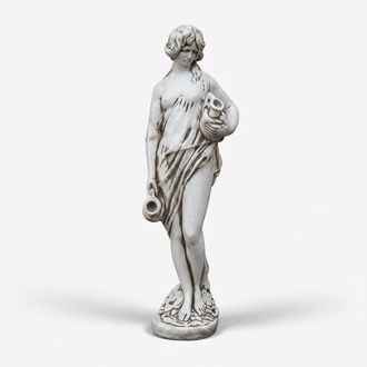 Decorative garden pond fountain of a woman with vases made of weather-resistant cement 62cm height 406