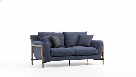 Four Seater Sofa 4 Seater Fabric Sofas Modern Design Living Room Blue