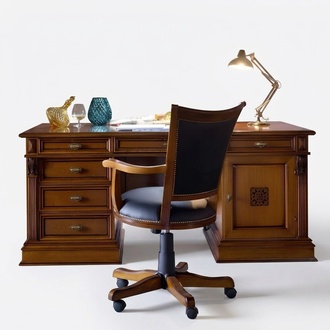 Furnishings study office furniture table armchair 2-piece set baroque rococo