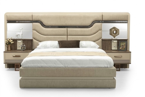Furniture Beds Luxury bed 2x bedside tables 3 pcs. bedroom set design