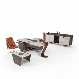Furniture luxury office furniture complete set table cabinet 3 pcs law firm