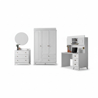 Furniture Set Wardrobe Chest of Drawers Desk Children\'s Room Cabinets