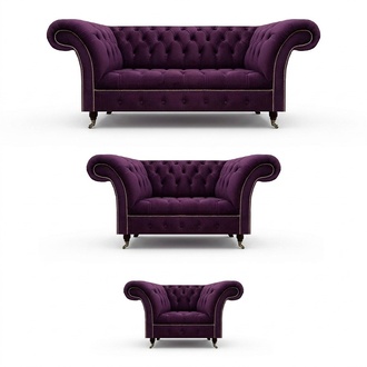 Furniture sofa set 3+2+1 seat upholstered furniture design modern style Chesterfield