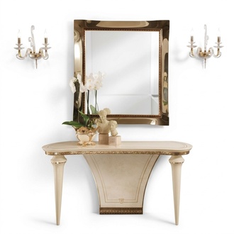Furniture Style Baroque Console Table Mirror Wood Italian Tables Group 2 Piece Set