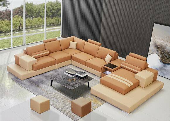 Leather modern couch living area leather sofa sofa set sofa U-shape