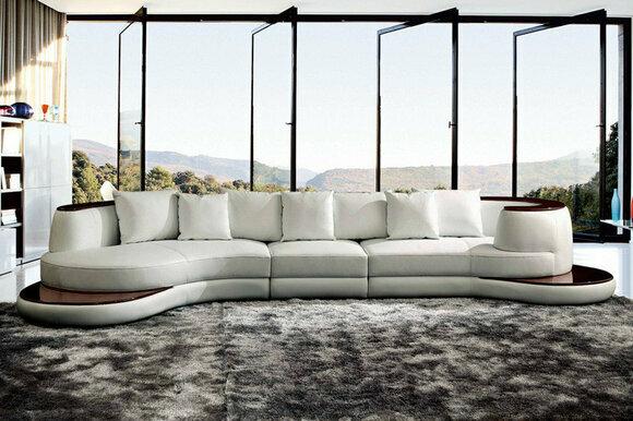 Leather sofa corner sofa living area round couch seat upholstery set round sofa new