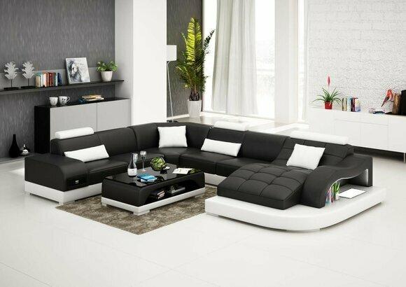 Sofa living area U shape corner sofa couch set upholstery big xxl sofas couches