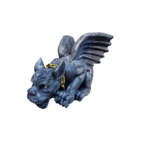 Decorative sculpture designed as a dark grey colored angry dog goblin 40x60cm G21