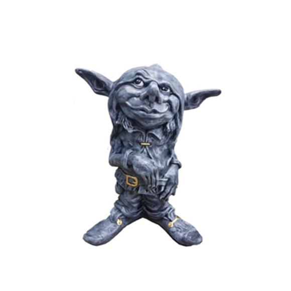 Decorative sculpture designed as a dark grey colored goblin figure 68cm