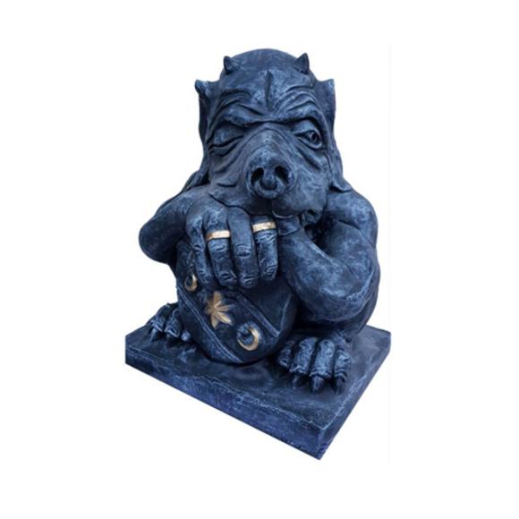 Decorative sculpture designed as a dark grey colored night goblin 50cm