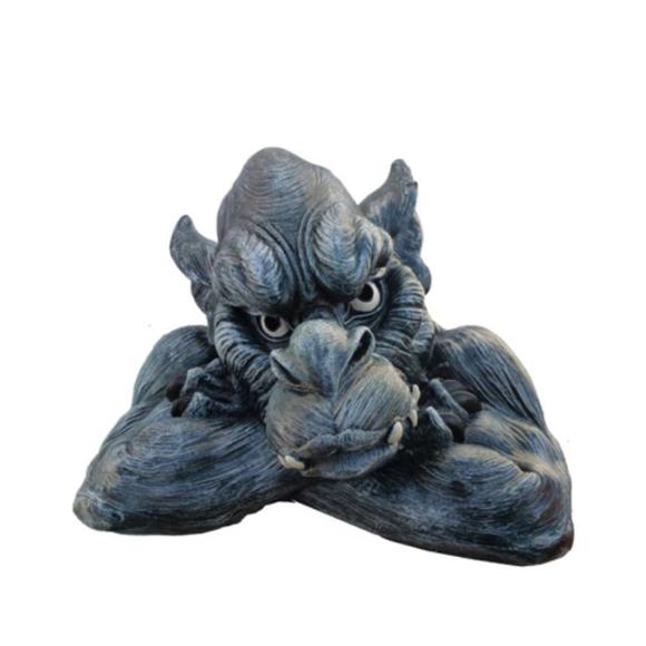 Decorative sculpture designed as a dark grey colored bored goblins body 32x47cm G4