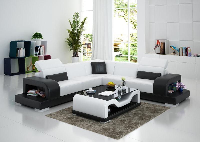 Leather sofa couch living landscape corner sofa L-shape set design modern sofa G8006B