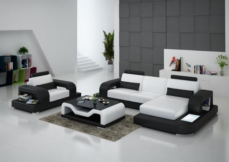 Leather Sofa Couch Living Landscape Corner Armchair Set Design Modern Sofa G8007E New