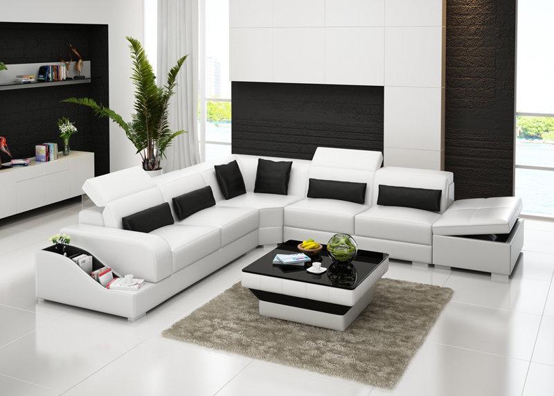Leather sofa couch living corner sofa corner set design modern sofa G8008C