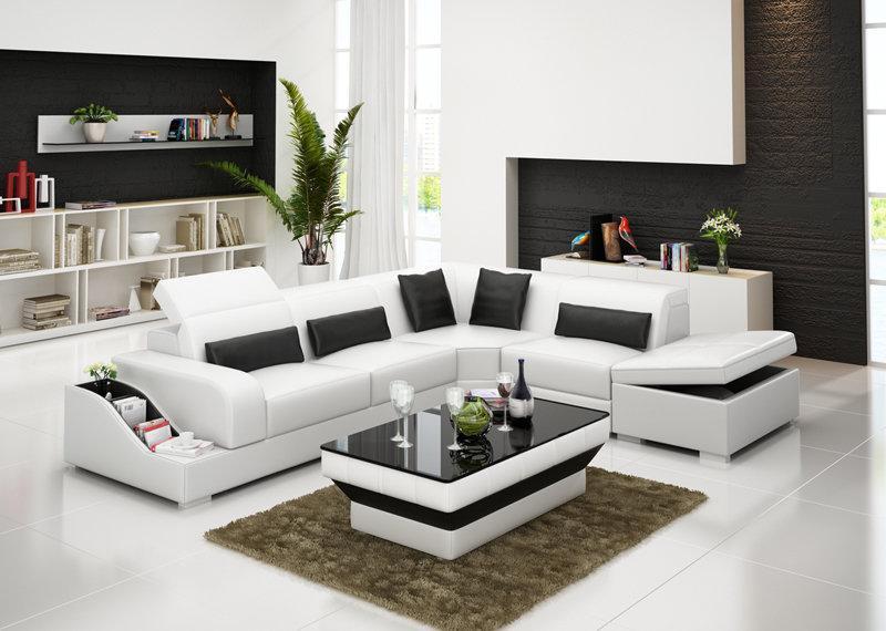 Leather sofa couch living corner sofa corner set design modern sofa G8008D