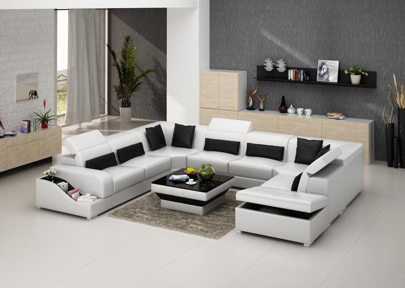Leather Sofa Couch Lounge Corner Sofa Corner Set Design Modern Sofa G 8008